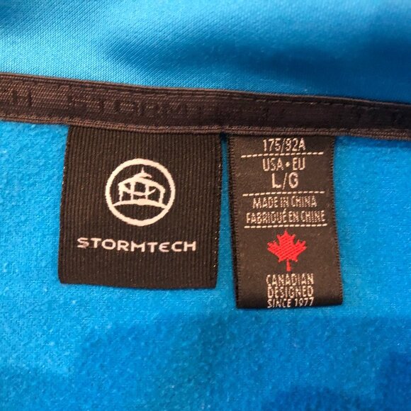 Stormtech Casual Full Zip Hi Collar Fleece Lined Jacket Turquoise + Black Sz L - Picture 4 of 9